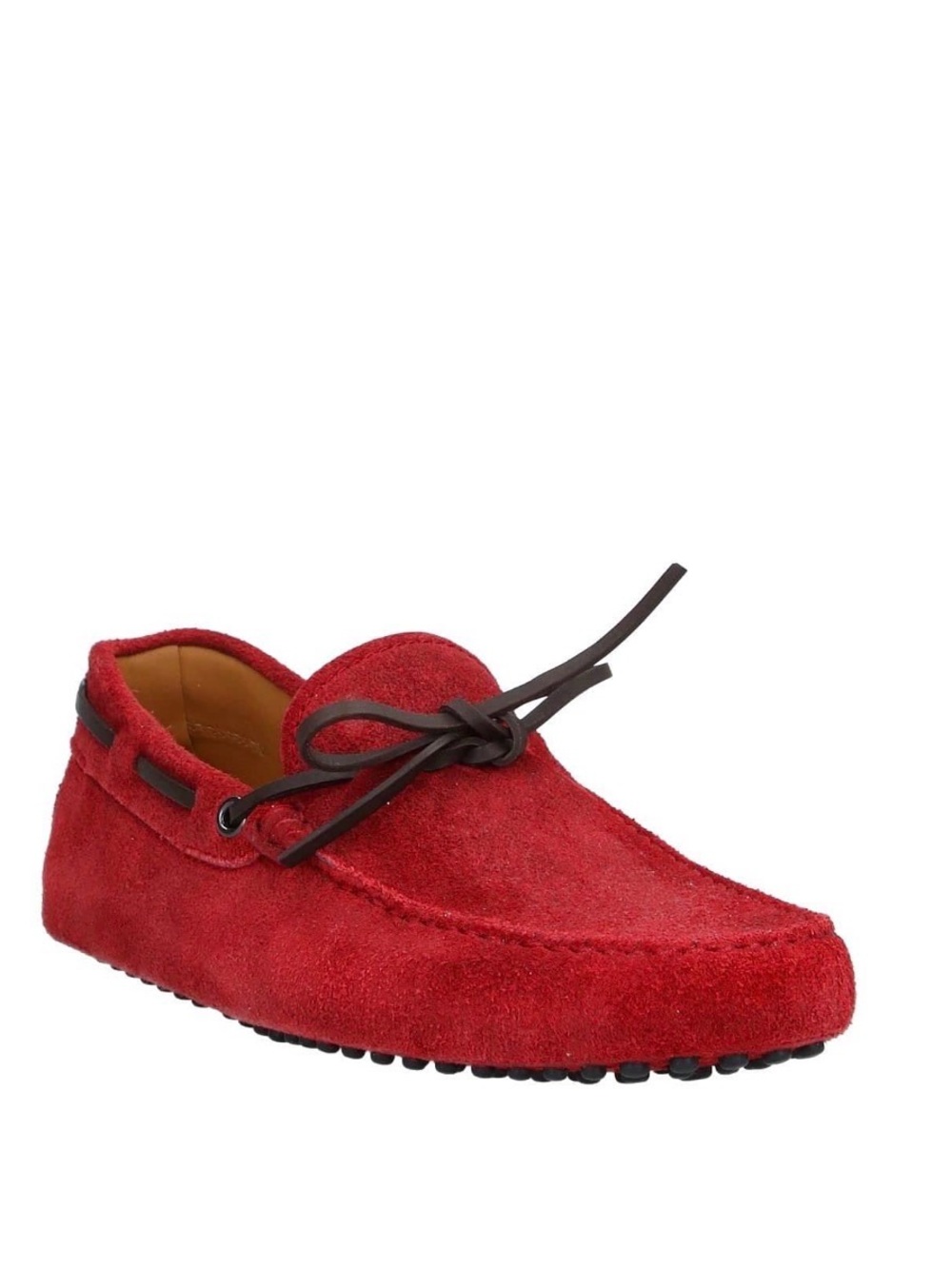 TOD’S Men's Red Suede Moccasin Driving Loafers